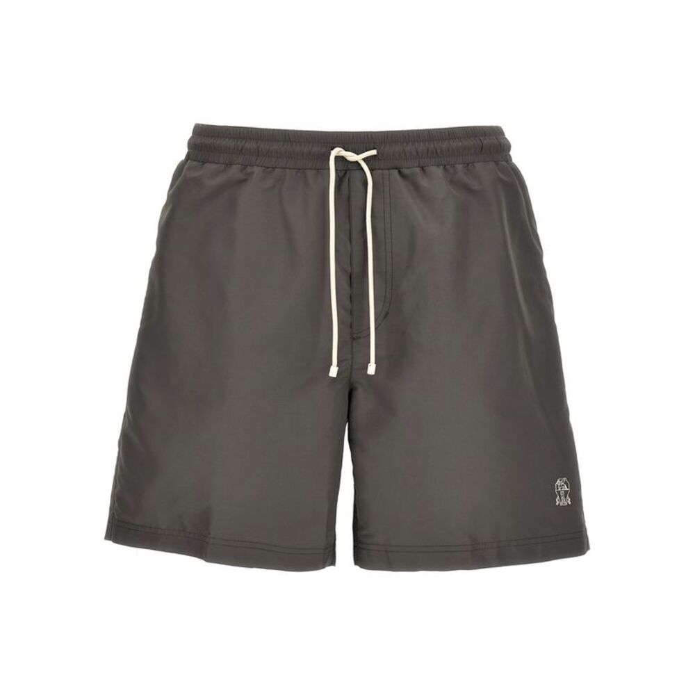 Brunello Cucinelli Men's Logo Swimsuit